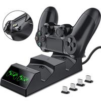 Ładowarka do pada PS4 stacja ładująca Playstation 4 z 2 kluczami ładującymi Micro USB podwójna stacja dokująco-ładująca do Sony PS4 Slim Pro 1
